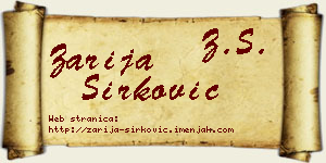 Zarija Sirković vizit kartica